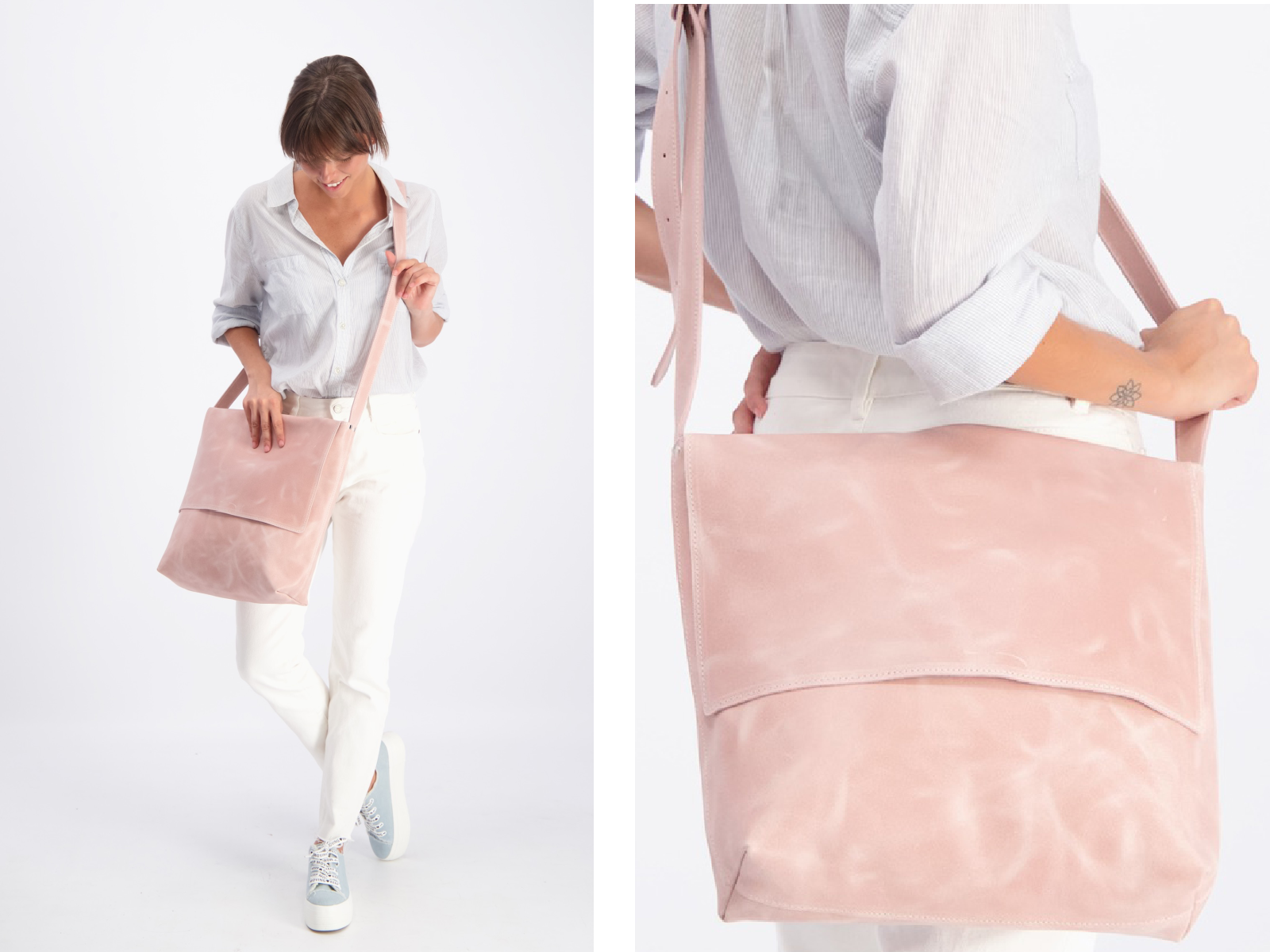 Vera Pelle Genuine Soft Leather Small Cross-Body Bag Pink Italy Xmas  Wedding | eBay